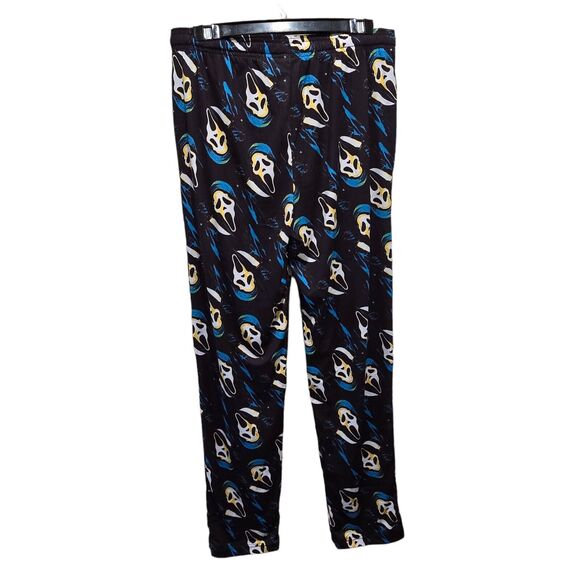 Scream Mens Ghostface All Over Print Sleep Pajama Pants Black Drawstring Medium - Picture 2 of 5